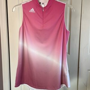Adidas Golf Sleeveless Mock Polo. Pink Ombré. Size L.